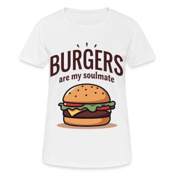 Burgers are my Soulmate Hamburger Fast Food - Frauen T-Shirt atmungsaktiv - Weiß - Vorne - AI Model Female 172 dark (172cm)