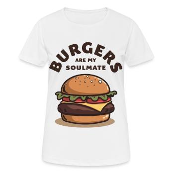 Burgers are my Soulmate Hamburger Fast Food - Frauen T-Shirt atmungsaktiv - Weiß - Vorne - AI Model Female 172 dark (172cm)