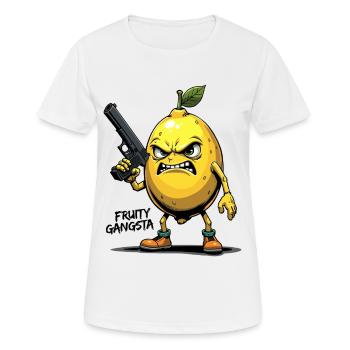 Gangsta fruité – Gangster au citron drôle - T-shirt respirant Femme - blanc - Devant - AI Model Female 172 dark (172cm)