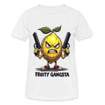 Gangsta fruité – Gangster au citron drôle - T-shirt respirant Femme - blanc - Devant - AI Model Female 172 dark (172cm)