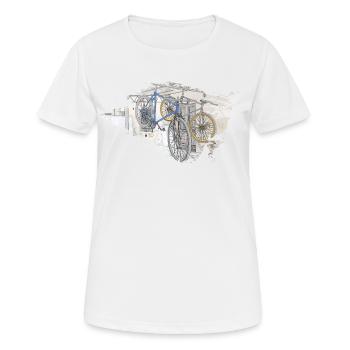Vélos Fixie - T-shirt respirant Femme - blanc - Devant - AI Model Female 172 dark (172cm)