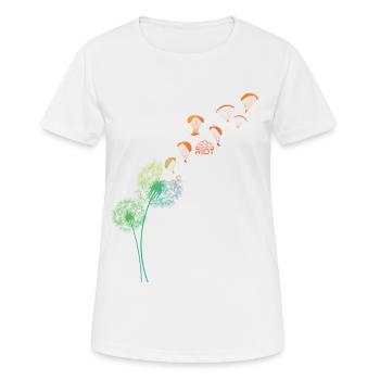 Dandelion Gleitschirm - Frauen T-Shirt atmungsaktiv - Weiß - Vorne - AI Model Female 172 dark (172cm)