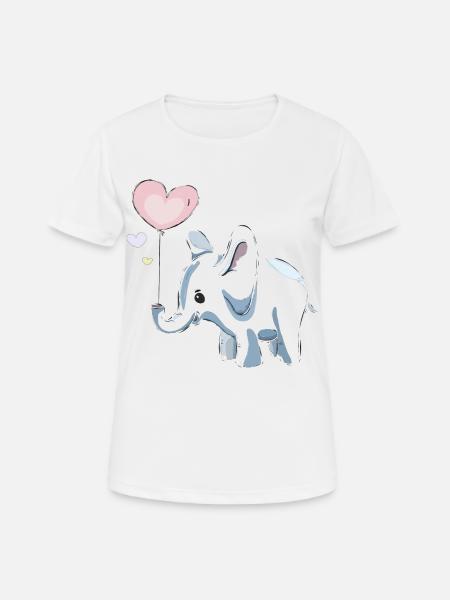 Elephant with balloon - Women's Breathable T-Shirt - white