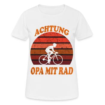 Opa,Rad fahren,Fahrrad,Hobby,Geschenk,Sport - Frauen T-Shirt atmungsaktiv - Weiß - Vorne - AI Model Female 172 dark (172cm)