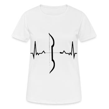 Tir à l'arc battement de coeur tir à l'arc - T-shirt respirant Femme - blanc - Devant - AI Model Female 172 dark (172cm)