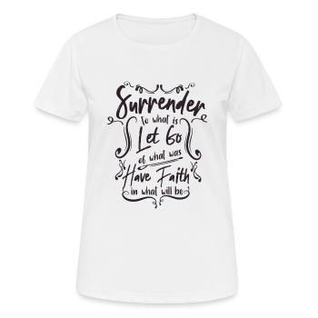 Dévotion - Lâcher prise - T-shirt respirant Femme - blanc - Devant - AI Model Female 172 dark (172cm)