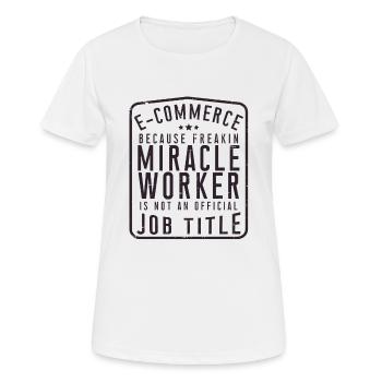 E-Commerce Proverbe - T-shirt respirant Femme - blanc - Devant - AI Model Female 172 dark (172cm)