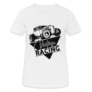 Voiture ancienne. Ancien. Courses. - T-shirt respirant Femme - blanc - Devant - AI Model Female 172 dark (172cm)