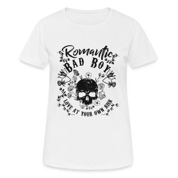 Skull. Bad Boy. Love. - Frauen T-Shirt atmungsaktiv - Weiß - Vorne - AI Model Female 172 dark (172cm)