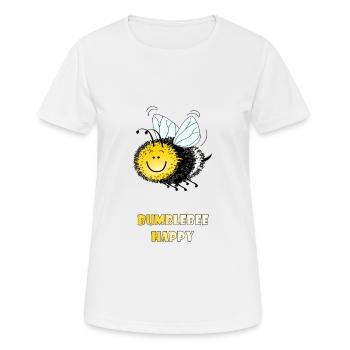 Hummel glückliche zufriedene Hummel - Frauen T-Shirt atmungsaktiv - Weiß - Vorne - AI Model Female 172 dark (172cm)