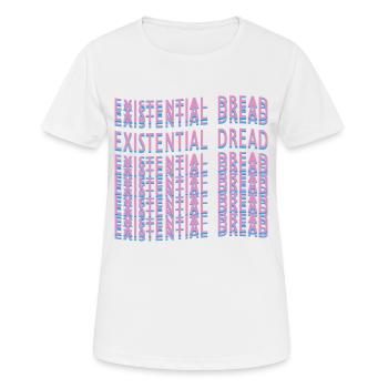 Produit Existential Dread Retrowave Aesthetic - T-shirt respirant Femme - blanc - Devant - AI Model Female 172 dark (172cm)
