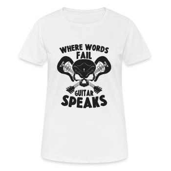 Guitar, Skull, Hardrock - T-shirt respirant Femme - blanc - Devant - AI Model Female 172 dark (172cm)