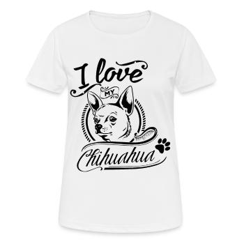 Chihuahua Motiv - I Love my Chihuahua - Frauen T-Shirt atmungsaktiv - Weiß - Vorne - AI Model Female 172 dark (172cm)