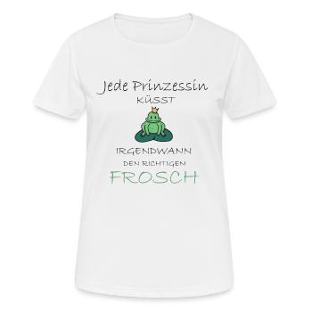 Frosch Prinzessin Küssen Kuss Geschenkidee - Frauen T-Shirt atmungsaktiv - Weiß - Vorne - AI Model Female 172 dark (172cm)