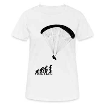 Evolution Gleitschirm - Frauen T-Shirt atmungsaktiv - Weiß - Vorne - AI Model Female 172 dark (172cm)