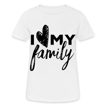J’aime Ma famille Famille Familles Parents - T-shirt respirant Femme - blanc - Devant - AI Model Female 172 dark (172cm)
