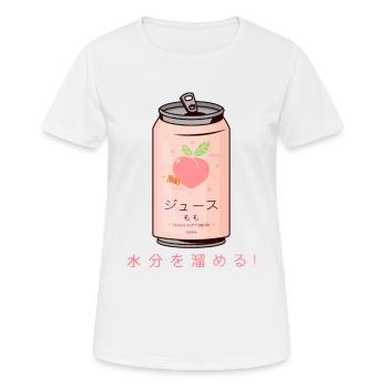 90s Japanese Aesthetic Peach Juice Can Aesthetic - T-shirt respirant Femme - blanc - Devant - AI Model Female 172 dark (172cm)