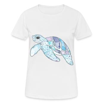 Douce Aquarelle Tortue Mer Vie aquatique - T-shirt respirant Femme - blanc - Devant - AI Model Female 172 dark (172cm)