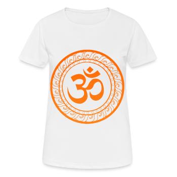 Om Ohm Aum Buddhism Symbol Yoga Sanskrit - Frauen T-Shirt atmungsaktiv - Weiß - Vorne - AI Model Female 172 dark (172cm)