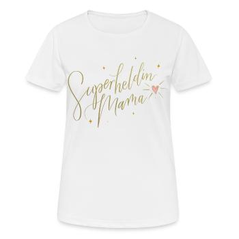 Superheldin Mama - Frauen T-Shirt atmungsaktiv - Weiß - Vorne - AI Model Female 172 dark (172cm)