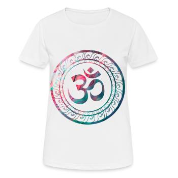 Om Ohm Aum Buddhism Symbol Yoga Sanskrit - Frauen T-Shirt atmungsaktiv - Weiß - Vorne - AI Model Female 172 dark (172cm)