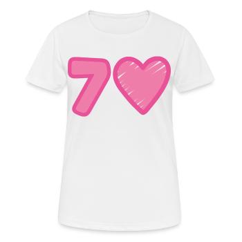 70th Birthday Heart - Women's Breathable T-Shirt - white - Front - AI Model Female 172 dark (172cm)