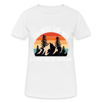 Sauerland Nordrhein-Westfalen - Frauen T-Shirt atmungsaktiv - Weiß - Vorne - AI Model Female 172 dark (172cm)