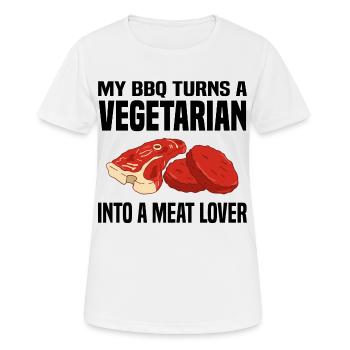 Fleisch Liebhaber - Frauen T-Shirt atmungsaktiv - Weiß - Vorne - AI Model Female 172 dark (172cm)