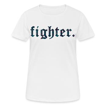 fighter. schatten mit Linien - Frauen T-Shirt atmungsaktiv - Weiß - Vorne - AI Model Female 172 dark (172cm)