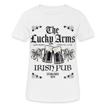 Lucky Arms Irish Pub - Frauen T-Shirt atmungsaktiv - Weiß - Vorne - AI Model Female 172 dark (172cm)