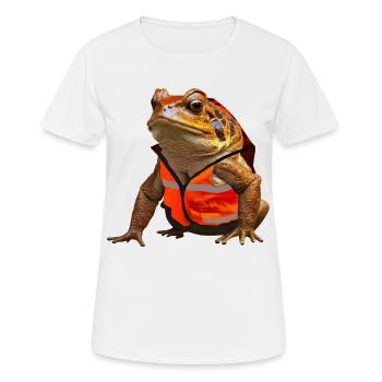Sei kein Frosch und nutze deine Warnweste - Frauen T-Shirt atmungsaktiv - Weiß - Vorne - AI Model Female 172 dark (172cm)