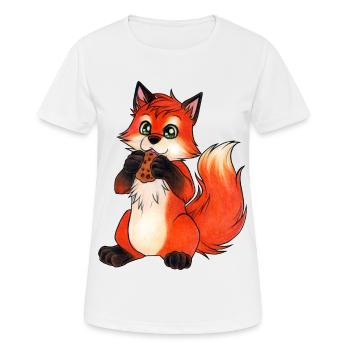 Niedlicher Fuchs mit Keksen Süßes Geschenk Diät - Frauen T-Shirt atmungsaktiv - Weiß - Vorne - AI Model Female 172 dark (172cm)