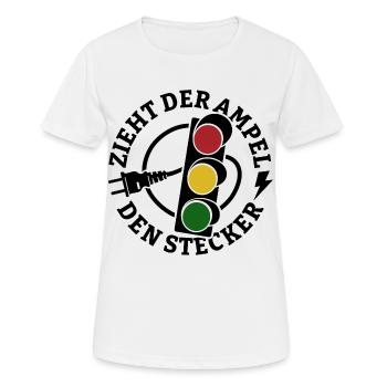 Zieht der Ampel den Stecker - Spruch - Frauen T-Shirt atmungsaktiv - Weiß - Vorne - AI Model Female 172 dark (172cm)