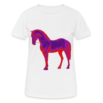 Néon cheval - T-shirt respirant Femme - blanc - Devant - AI Model Female 172 dark (172cm)