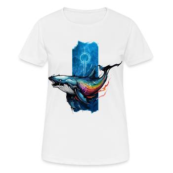 Ocean Serenity: Gentle Giant Whale - Women's Breathable T-Shirt - white - Front - AI Model Female 172 dark (172cm)