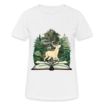 Cerf conte de fées conte de fées personnage forêt livre chevreuil - T-shirt respirant Femme - blanc - Devant - AI Model Female 172 dark (172cm)