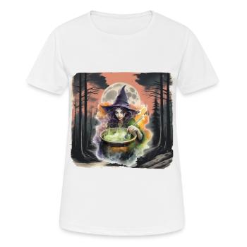 Sorcière de la forêt Halloween conte de fées personnage enfant - T-shirt respirant Femme - blanc - Devant - AI Model Female 172 dark (172cm)