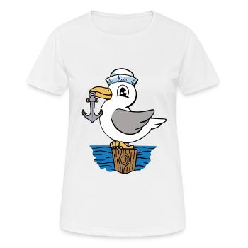 Mouette ancre marin marin marin enfants - T-shirt respirant Femme - blanc - Devant - AI Model Female 172 dark (172cm)