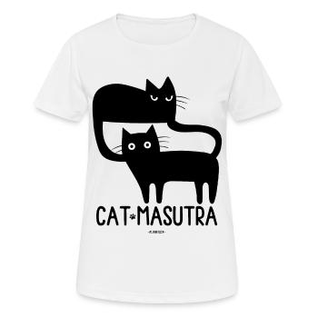 Cat Masutra ! - T-shirt respirant Femme - blanc - Devant - AI Model Female 172 dark (172cm)