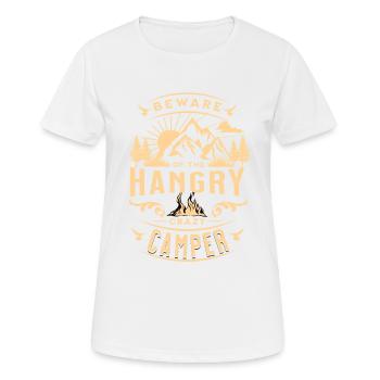 Beware of the hungry camper - Women's Breathable T-Shirt - white - Front - AI Model Female 172 dark (172cm)