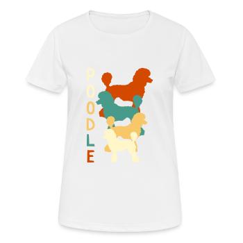 Pudel Vintage - Frauen T-Shirt atmungsaktiv - Weiß - Vorne - AI Model Female 172 dark (172cm)