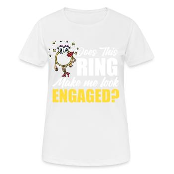 Bague de fiançailles bague de fiançailles mariage mariée - T-shirt respirant Femme - blanc - Devant - AI Model Female 172 dark (172cm)