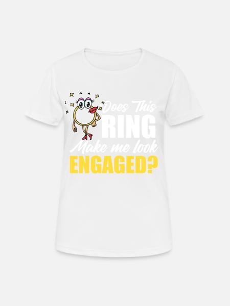 Ring Verlobungsring Verlobung Hochzeit Braut - Dame T-shirt svedtransporterende - hvid