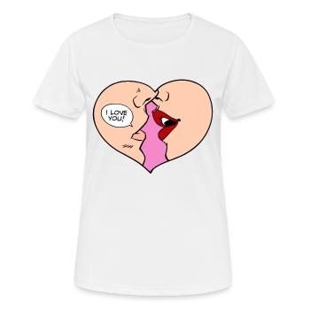 I love you - Women's Breathable T-Shirt - white - Front - AI Model Female 172 dark (172cm)