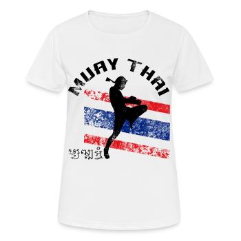 Muay Thai - T-shirt respirant Femme - blanc - Devant - AI Model Female 172 dark (172cm)