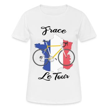 Le Tour vélo de route Frace France cycliste - T-shirt respirant Femme - blanc - Devant - AI Model Female 172 dark (172cm)