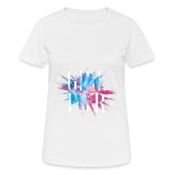 Girls Power - Frauen T-Shirt atmungsaktiv - Weiß - Vorne - AI Model Female 172 dark (172cm)