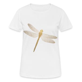 Libelle Gold - Frauen T-Shirt atmungsaktiv - Weiß - Vorne - AI Model Female 172 dark (172cm)