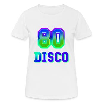 Discothèque des années 80 - T-shirt respirant Femme - blanc - Devant - AI Model Female 172 dark (172cm)