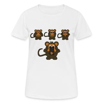 Singes drôles - T-shirt respirant Femme - blanc - Devant - AI Model Female 172 dark (172cm)